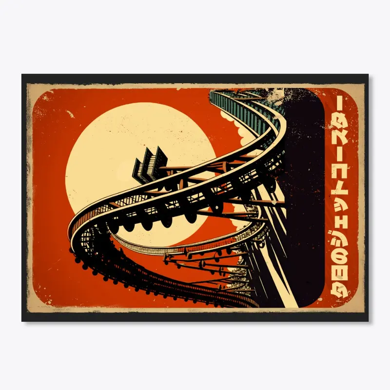 Vintage Abstrakt Japanese Roller Coaster