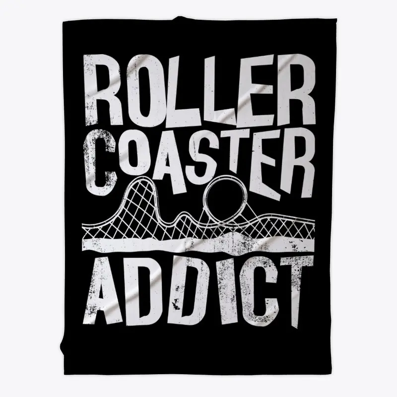 Roller Coaster Addict  / white handdrawn